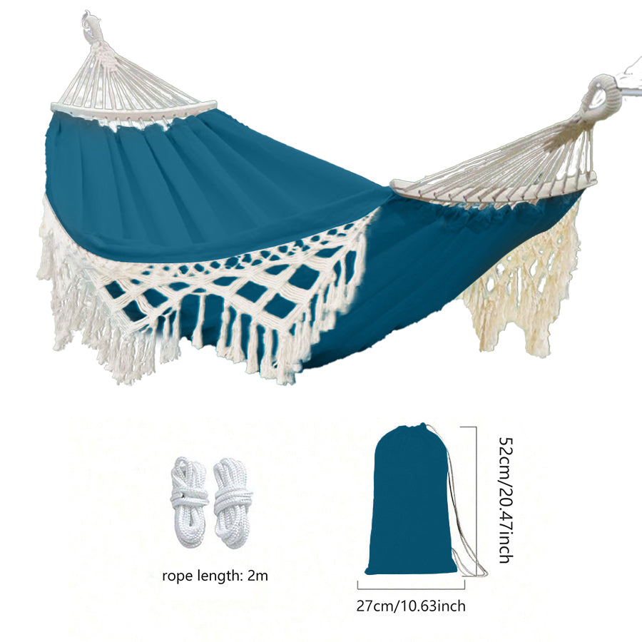 New bright-colored 1-2 person slumber hammocks. Bohemian style. Anti-rollover design. Suitable for the garden. Garden. Outdoor use