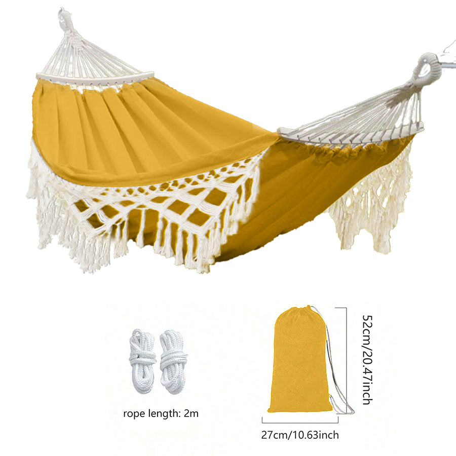 New bright-colored 1-2 person slumber hammocks. Bohemian style. Anti-rollover design. Suitable for the garden. Garden. Outdoor use