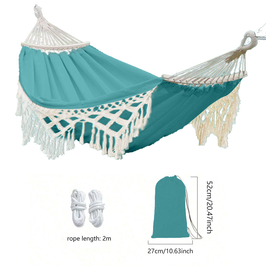 New bright-colored 1-2 person slumber hammocks. Bohemian style. Anti-rollover design. Suitable for the garden. Garden. Outdoor use